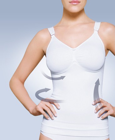 Camiseta efecto faja con breteles desmontables para facilitar la lactancia